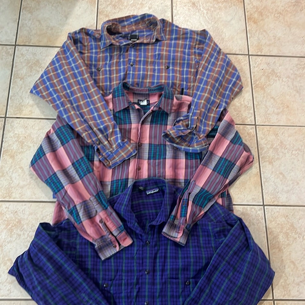 Bundle of 3 - Patagonia‎ Plaid Button Down Long Sleeve Shirts Size Large
